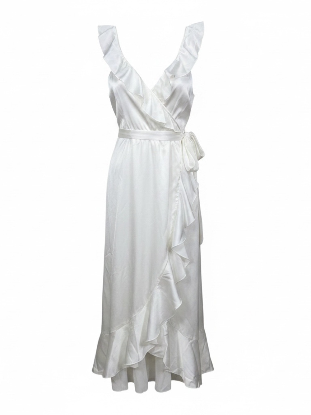 Show Me Your MUMU Samantha Ruffled Wrap Wedding Gown, Size Large, NWT
